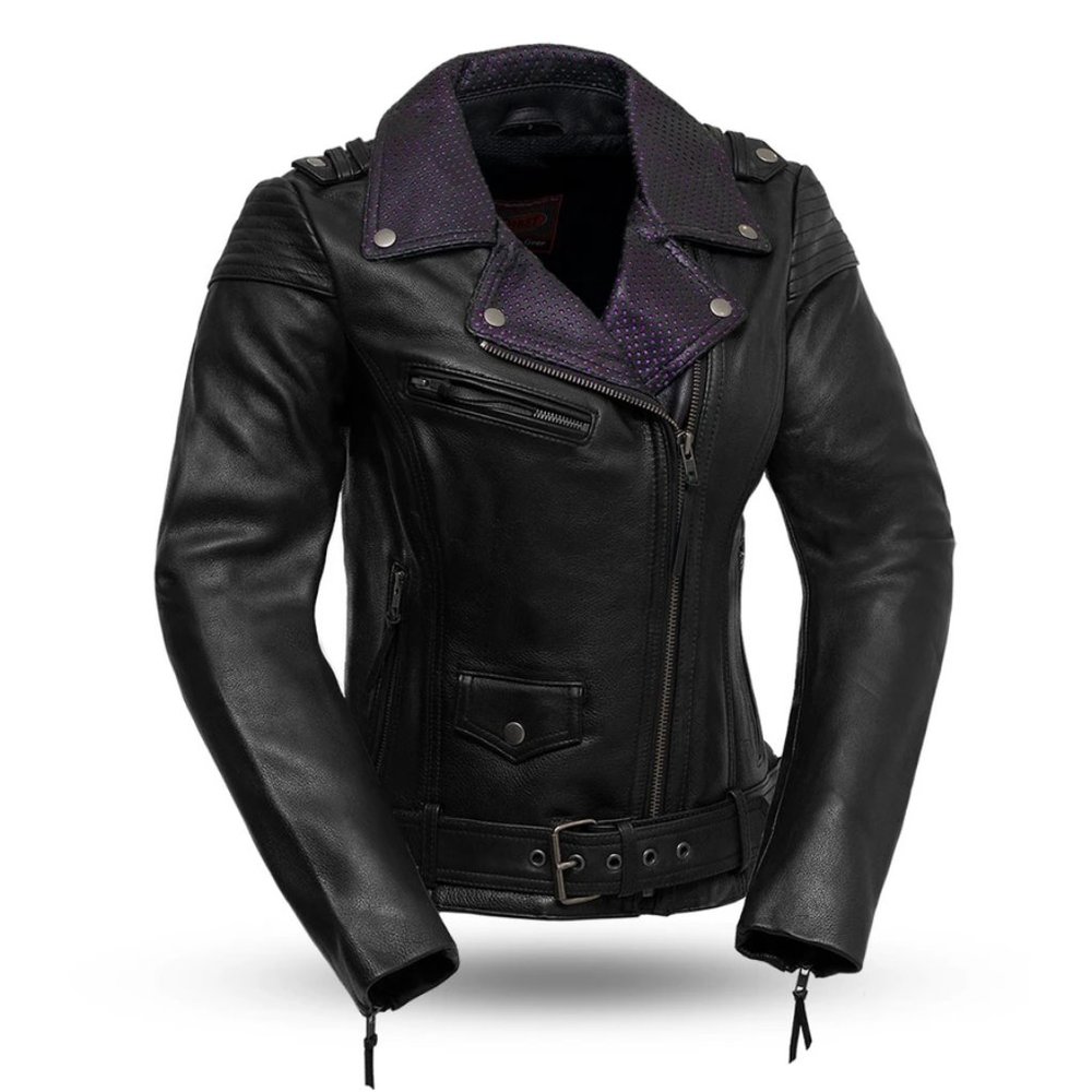 First MFG CO Iris Leather Motorcycle Jacket